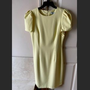 Antonio Melani
Diem Stretch Crepe Ruched Sleeve Sheath Dress in pastel yellow